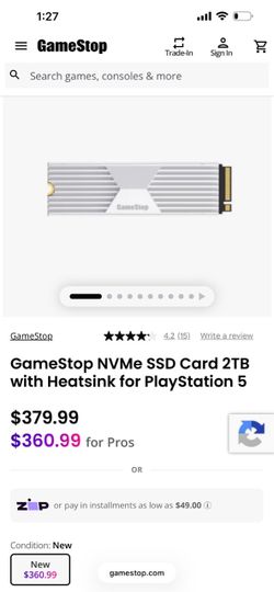 PlayStation 5 internal hardrive 2 Tb with heat sink