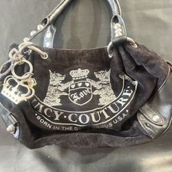 Vintage Juicy Couture Black Velour Scottie Dog Handbag Purse