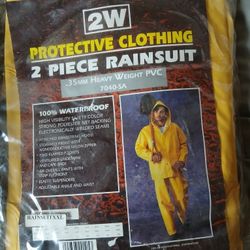 
2W Heavy-Duty Waterproof 2-Piece Rainsuit – Size XXL – Brand New