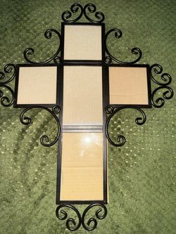 16x20 iron cross farme with 5 glass panels for 5 sets of pics