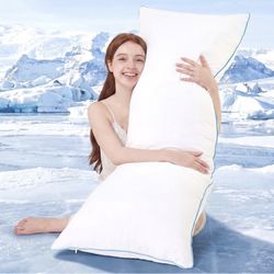 Body Pillow Insert - Full Body Pillow for Adults - Soft Large Long Bed Pillow for Side Sleeper(White, 20 x 54 Inch) 