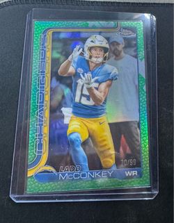 2025 Topps Chrome Football Green Refractor Pig Skin Ladd Mcconkey /99 #156