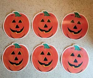 Vintage Halloween Vinyl Placemats / Wall Decor. Set of 6. Pickup in Glendora