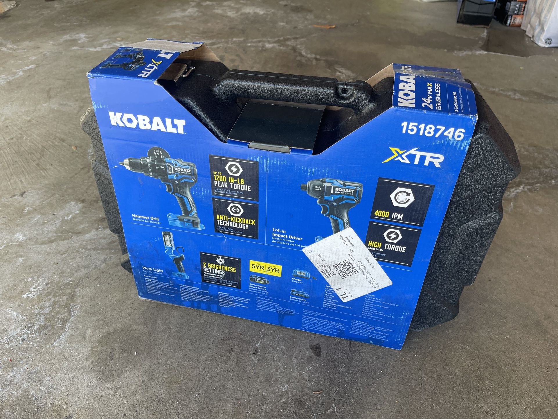 Kobalt XTR 24-volt 3-Tool Brushless Power Tool Combo Kit with Hard Case (2-Batteries and Charger )