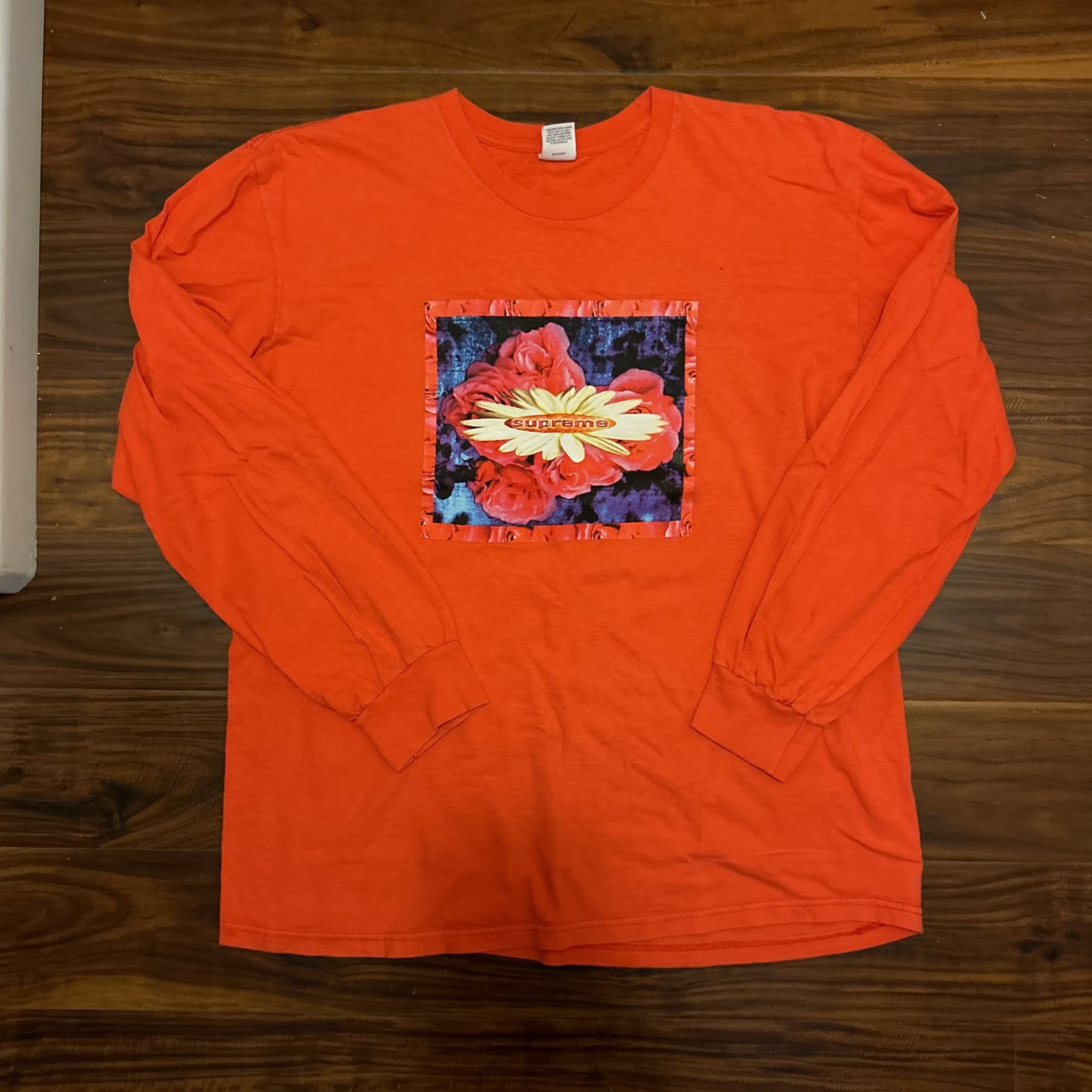 Supreme bloom long sleeve shirt orange 