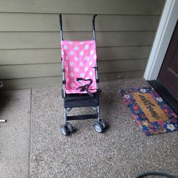 Cosco Pink Polka Dot Folding Stroller 