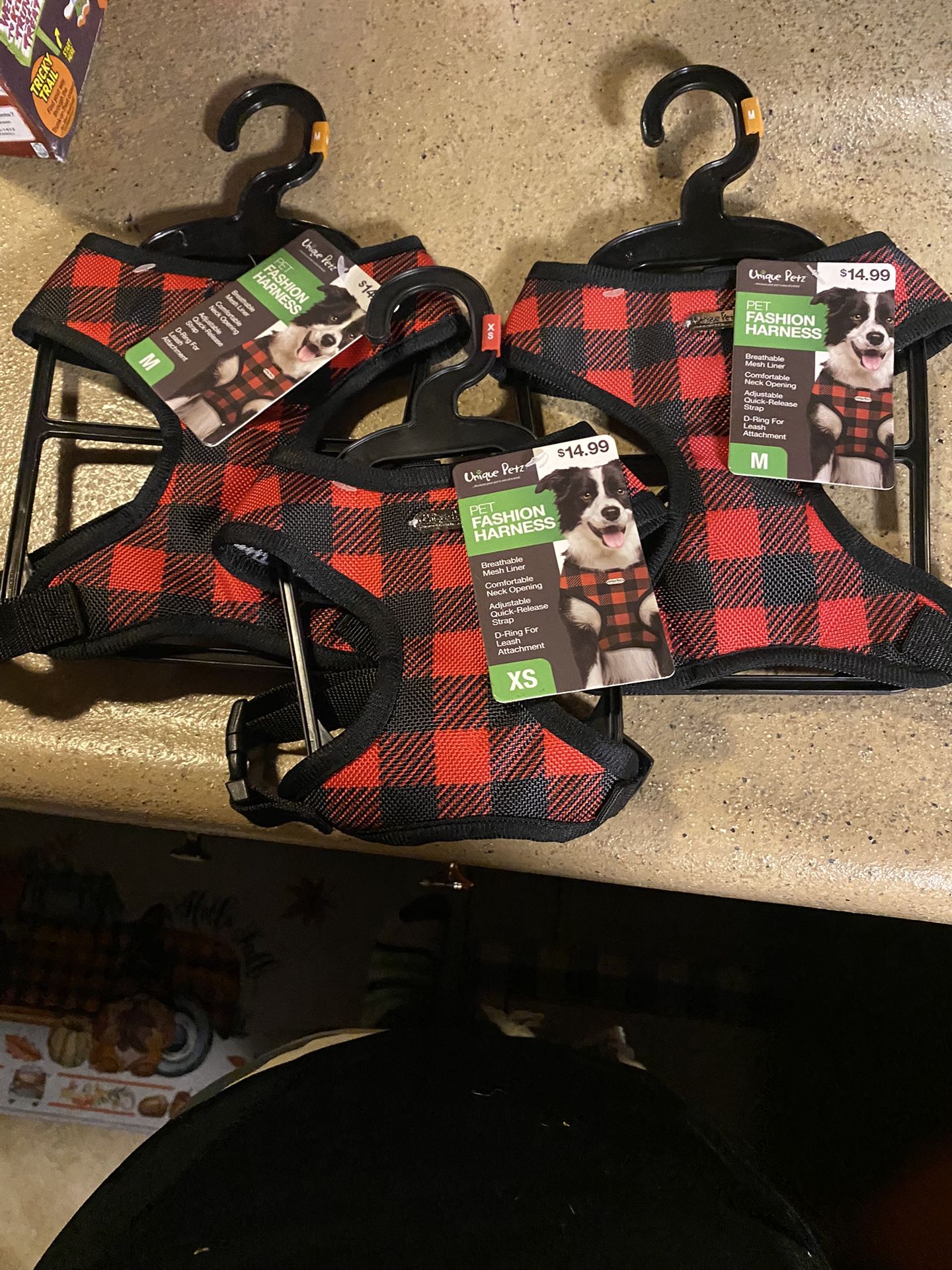 Two medium pet harness and one extra small pet harness $10 each