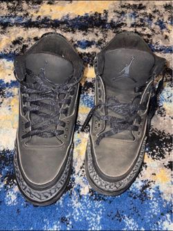Air Jordan 3 All Black Mid-Top Sneakers