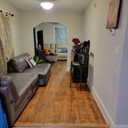 Gray Leather Sectional For sale 