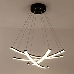 7734: New Modern Sputnik Pendant Light 40W LED Black Pendant 4000K Aluminum Recessed Ceiling Pendant Restaurant Light Fixture for Living Room, Bedroom