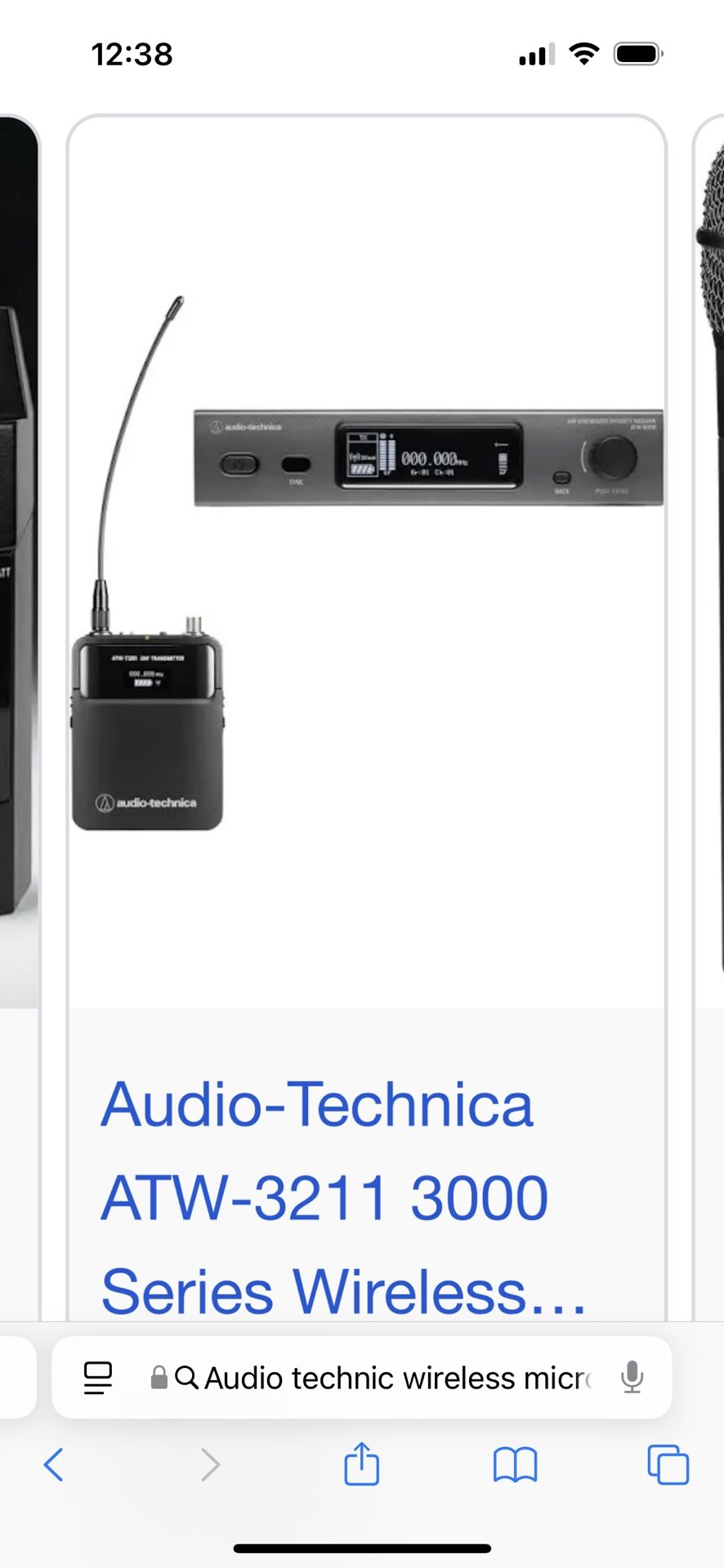 Audio Teknica Wireless Microphone And Receiver