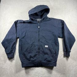 Y2K Pro Club Heavy Weight Full Zip Hoodie Men's Size M Faded Blue Jacket