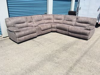 Power Reclining Sectional Sofa Couch Gray