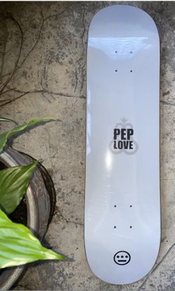 PEP LOVE x HIEROGLIPHICS white skateboard deck NEW 
size: 8.5
Sealed new