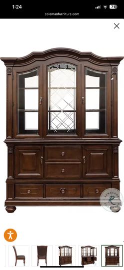 Lordsburg Brown Cherry Buffet with Hutch
