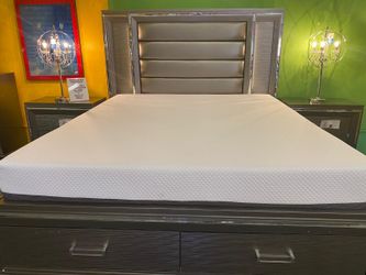 New!! Cal.king Silver/Grey 5pcs Bedroom set • Free Financing • Make your Order • We delivery and Set Up!