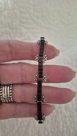 BRIGHTON SILVER PLATED ORNATE VICTORIAN GEORGIA LINKS BRACELET