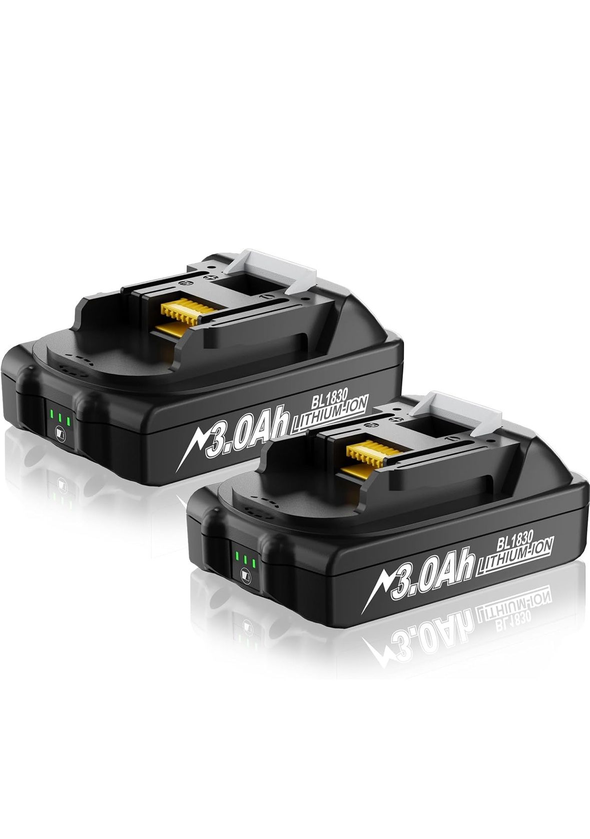 2Pack 3000mAh 18 Volt Replacement for Makita 18V Battery Lithium Compatible with BL1860 BL1850 BL1845 BL1840 BL1830 BL1820 BL1815 LXT04-1 Cord