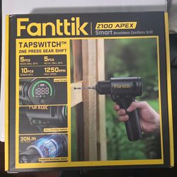 New Fanttik Z100 Apex Smart Brushless Cordless Drill - 20-Piece Bit Set, 1250 RPM, 330 in-lbs Torque