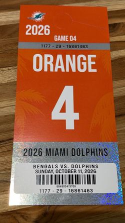 Miami Dolphins Parking Pass Orange 4