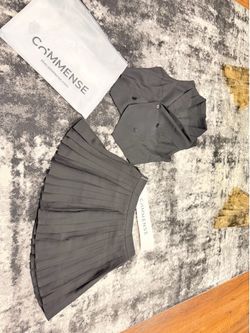 Black Suit Waistcoat with Matching Mini Skirt