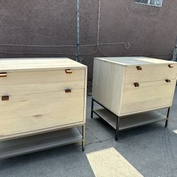 Pottery Barn Mid Century Modern Bedside Tables End Tables Nightstands Cabinets Dressers.