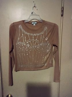 Beautiful Transparent Rhinestone Top S(XL)