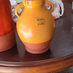 13" Terracotta Olive Oil Jug – Rustic Kitchen EVOO Olio di Oliva Jug