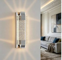 Battery Operated Wall Sconce, Rechargeable Wall Light 1 Pack Cordless Wall Lamp,Not Hardwired Wall Fixture for Bedroom Living Room Silver 14.8-Inch