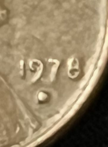 1978D Lincoln Memorial Penny Liberty Error Filled In D Mintmark