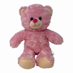 Build-A-Bear Pink Rose Swirl Teddy Bear Plush, Blue Eyes