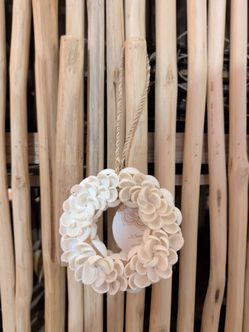 Decorative Seashell Wreath with Rope Hanger