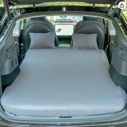 Zenosyne Car Mattress for Tesla Model Y, Bed Mattress, Camping y Accessories, Sleeping Pad CertiPUR-US Memory Foam with Free Sheet & Pillows, grey (TS