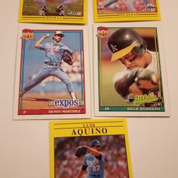 Lot Of 5 Baseball 1991 Trading Cards 5pc