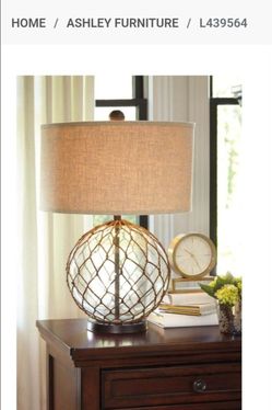 Ashley Furniture Glass Table TWO Lamps