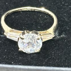14k Cz Yellow Gold Ring 