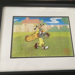 Goofy golfing Disney Cel Serigraph art