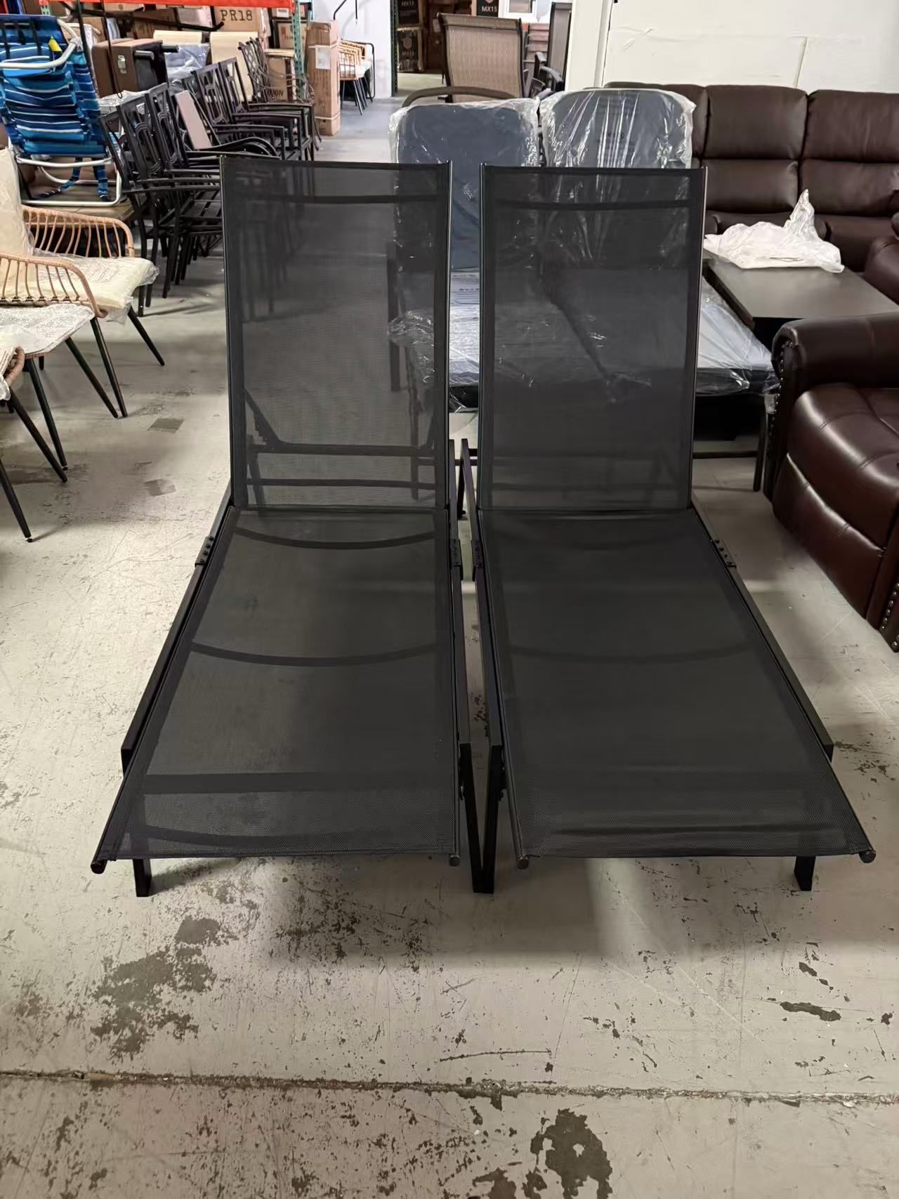 New Lounge Chair Outdoor Set of 2, Aluminum Pool Chaise Lounge Chairs