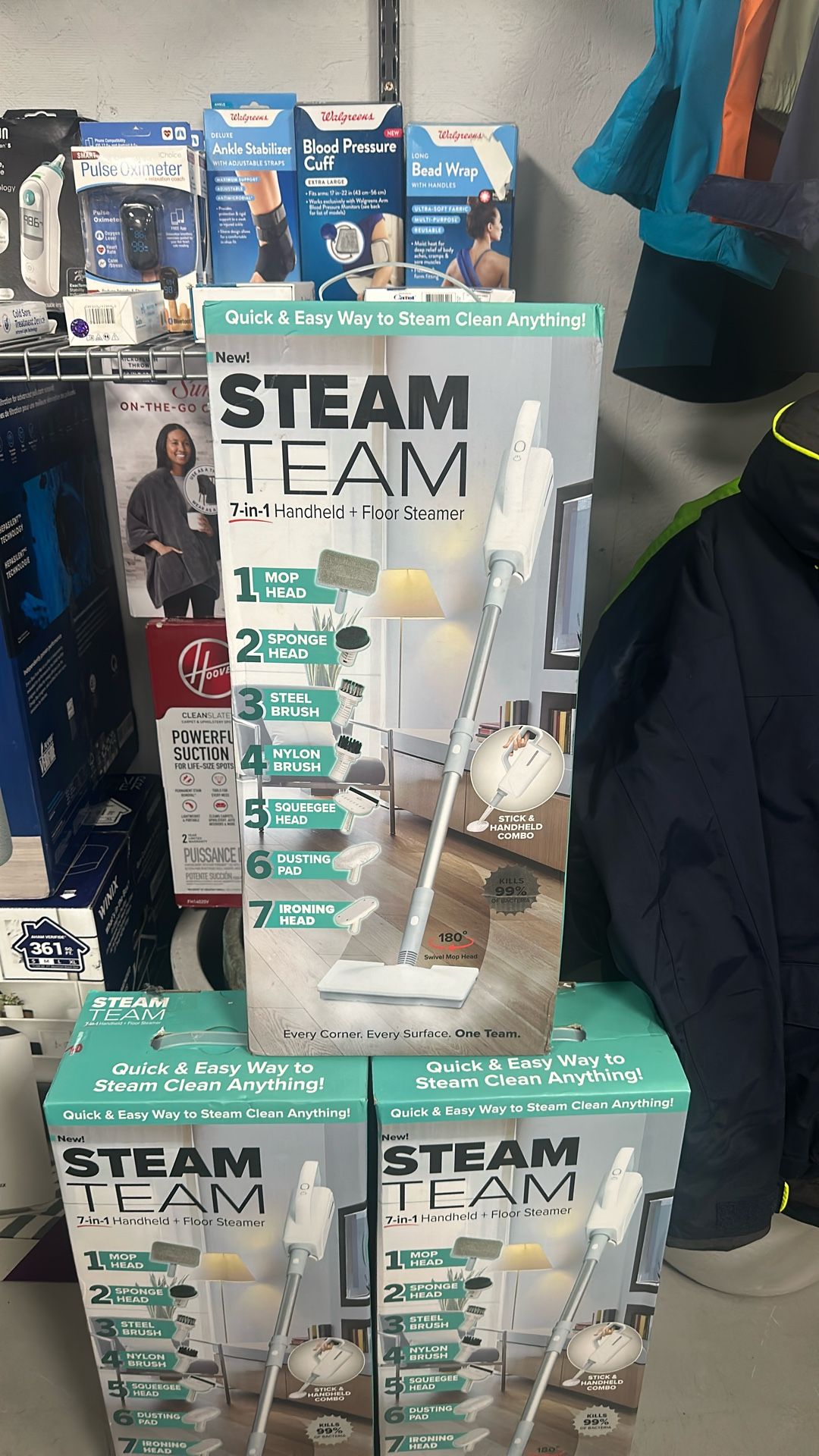 Steam Team Seven, And One Handheld In Floor Steamer