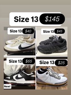 Nikes size 13 men’s all for $145