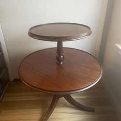 Antique Mahogany Two Tier Table - Feel Free to Ask Questions