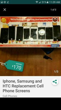 IPhone, Samsung and HTC Replacement Cell Phone Screens