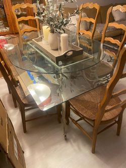 Glass top table glass only