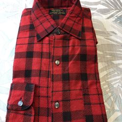  Wedgefield Vtg Red & Black Plaid Long Sleeve Flannel Shirt - Men’s S, NEW