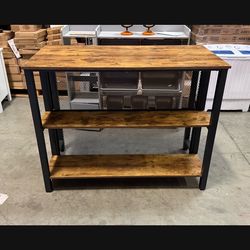 New Assembled 47"Lx37"Hx23.5"W" 3-Tier Bar Table with Storage Metal Frame