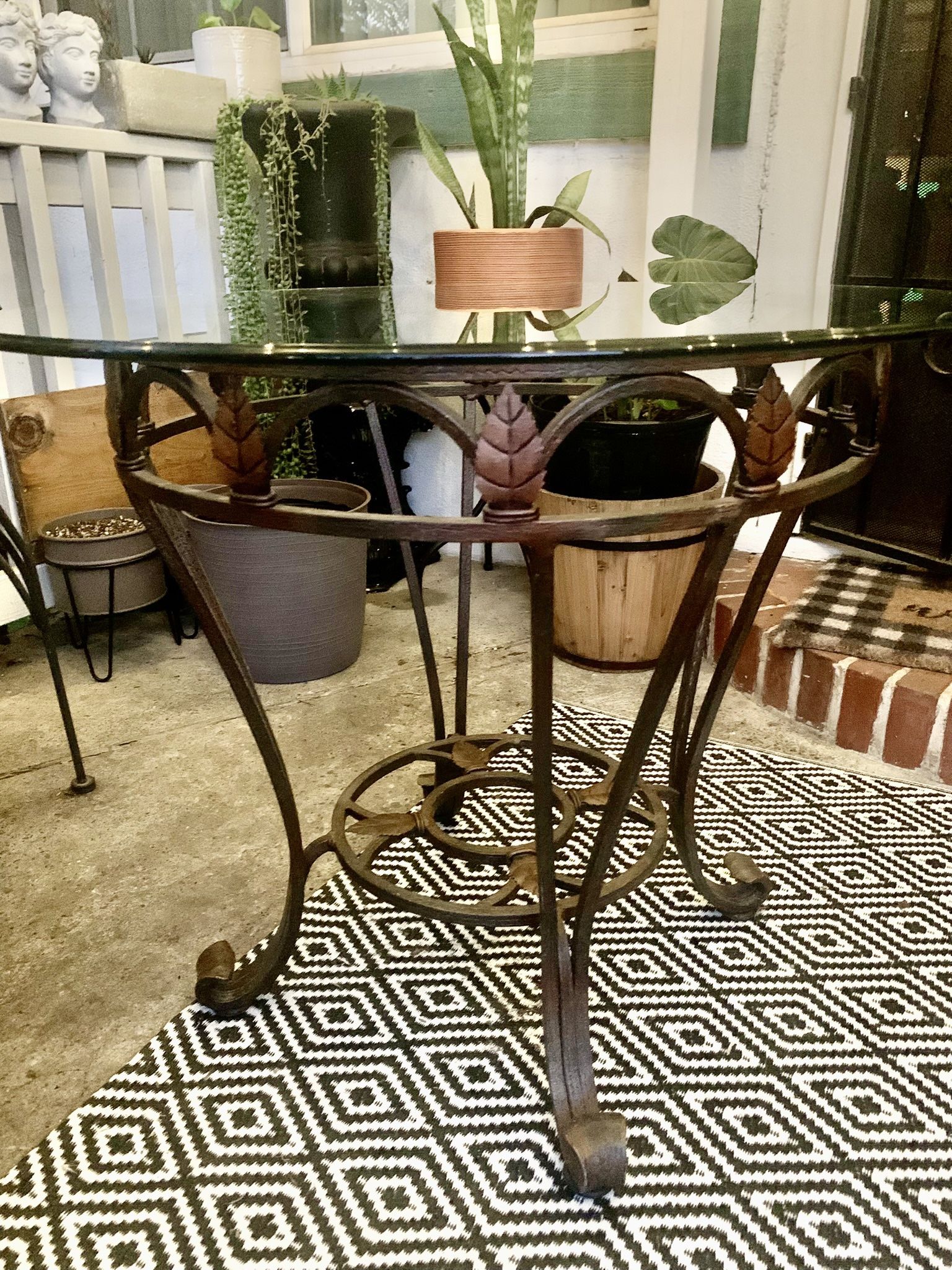 Round Glass/ Metal Table