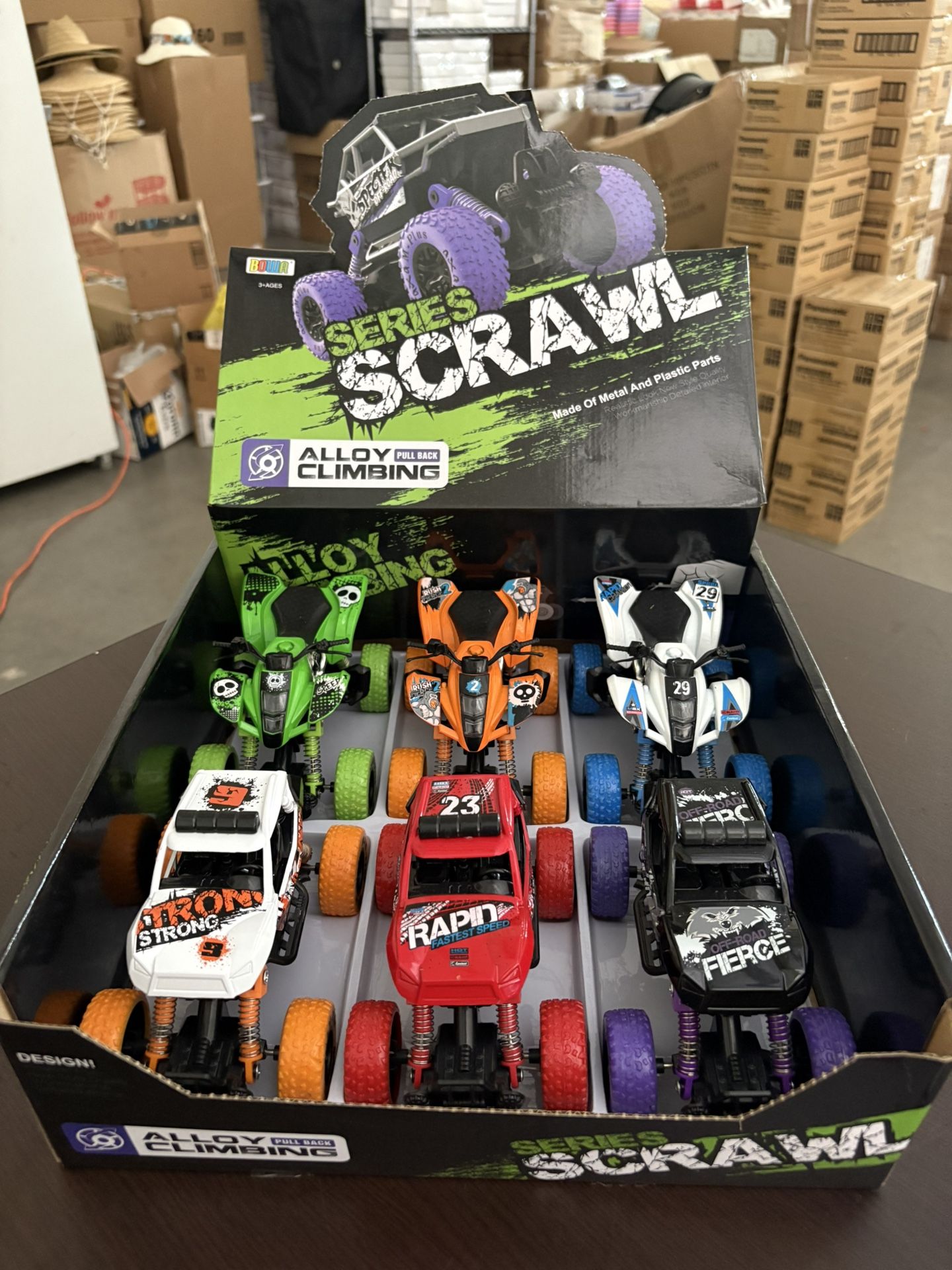 6-Pack Pull Back Elastic Monster Truck Toy Set High-Speed Vehicles for Kids 1-piece $8 6-pieces Car $40