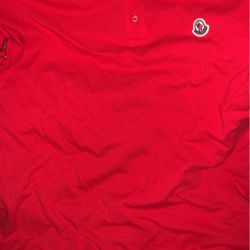 Red Moncler Polo Size Large 