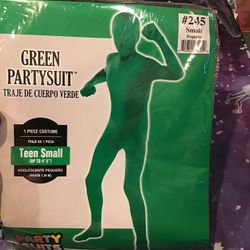 Green Party Suit 1 Piece Costume Teen Small Up To 4’5