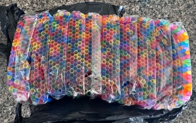 1000 pcs disposable colorful straw